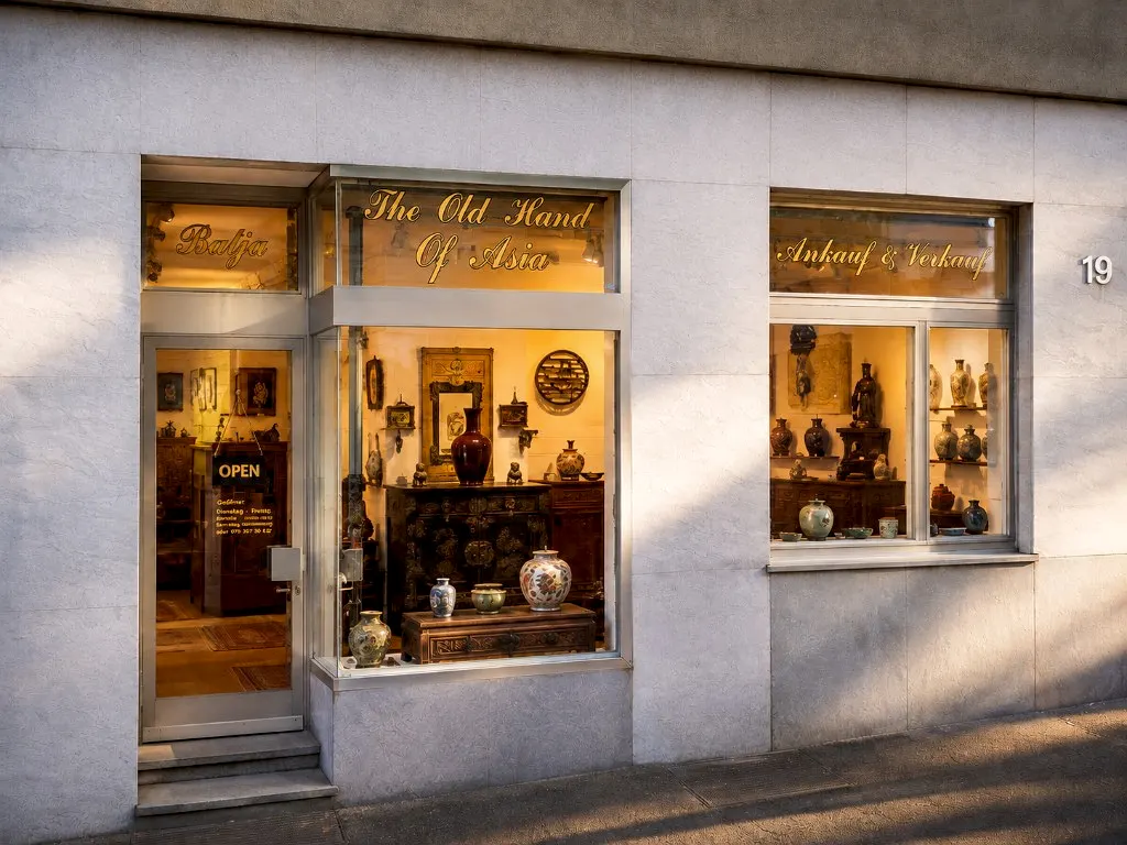 Shop front of The Old Hand of Asia, Schützenmattstrasse 19, Basel